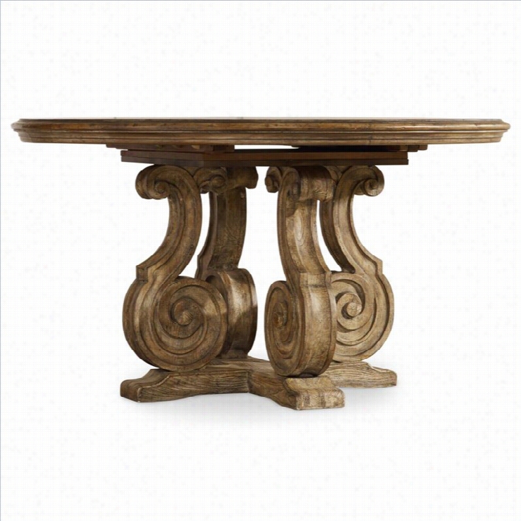 Hooker Furniture Solana 54 Pedestal Dining Table With 20 Leaf In Light Oak