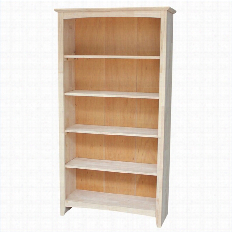 International Concepts Home Accents Unfinished 60 Shaker Bookcase