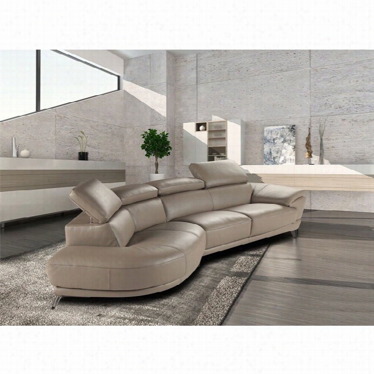 J&m Furnitur Nicoletti Marisol Leathr Left Sectional In Taupe