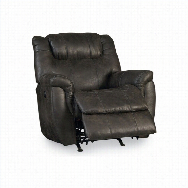 Lane  Furniture Montgomery Faux Leather Rocker Recliner In Gray