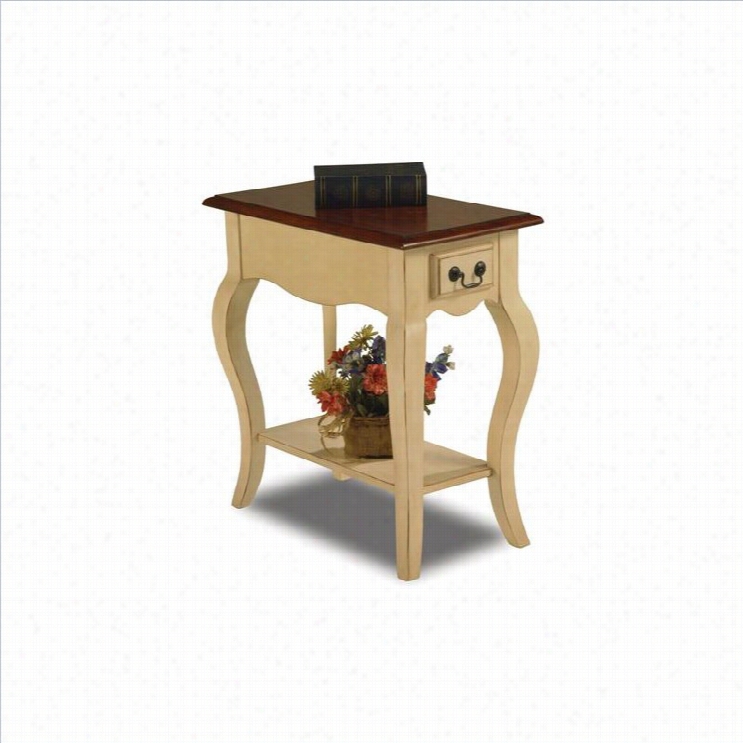 Leick Furniture Chaisride End Table In Ivory Finish