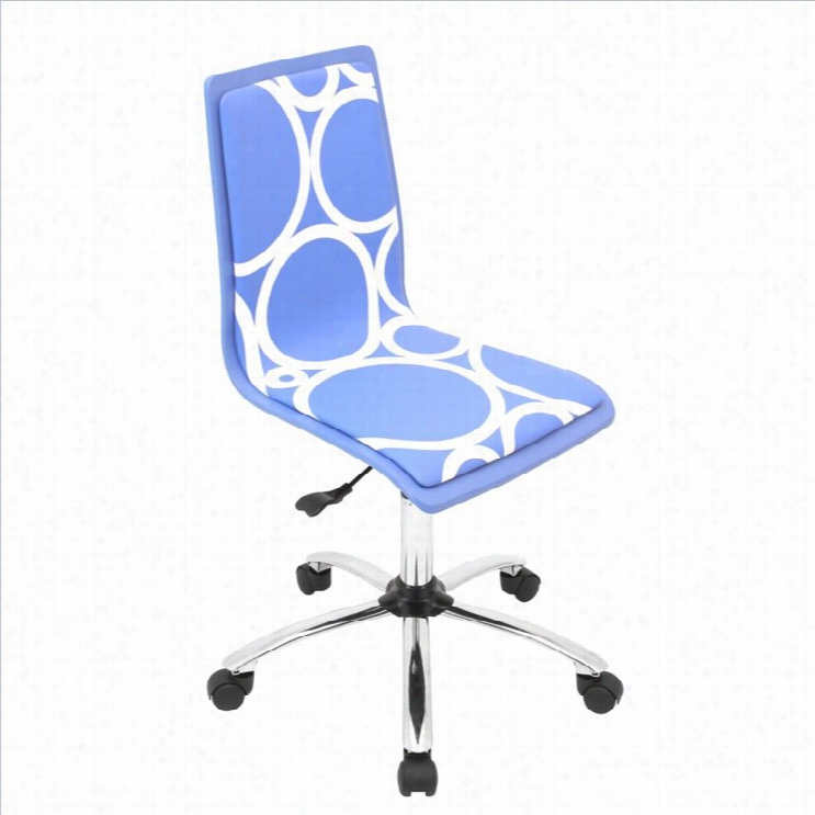 Lumisoruce Computer Service Chairr In Prined Blue Circles