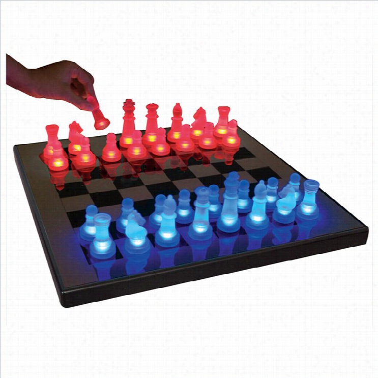 Lumisoure Led Glow Chess Set In Blue And Red