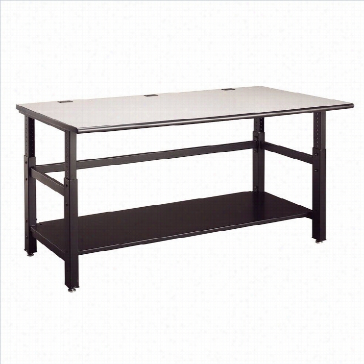 Mayline Techw Orkz 60 X 30 Adjustable Table In Textured Black Apint