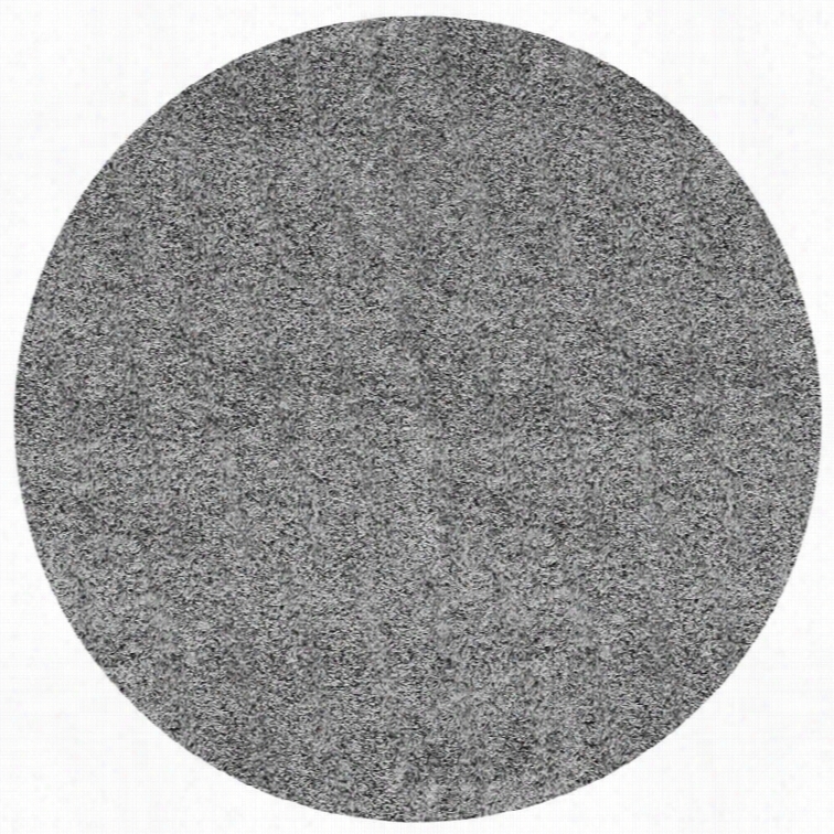 Nuloooj 5'3 X 5'3 Machine Made Gray Shag Round Rug In Gray