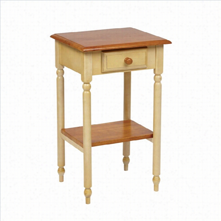 Office Star Country Cottage Telephone Table In Antique Yellow