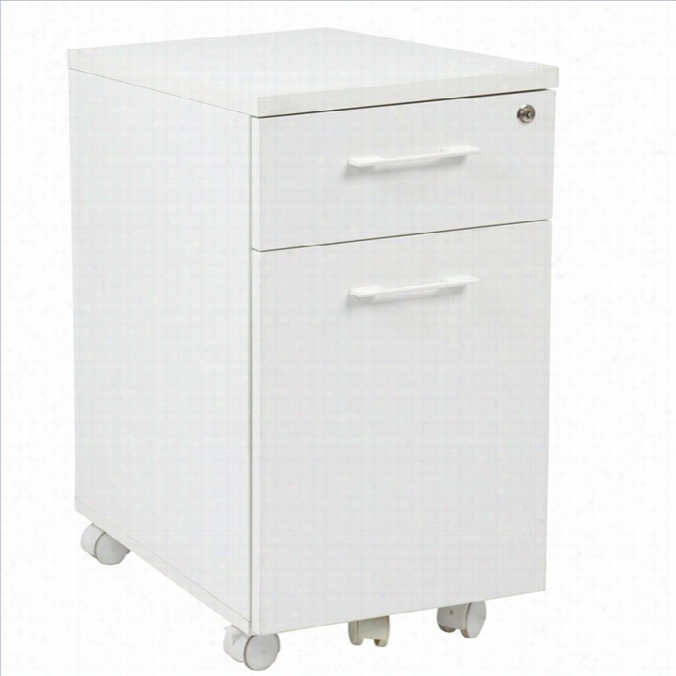 Office Star Rpado Mobile  Fiing Cabinet With Hidden Draer In Whitd