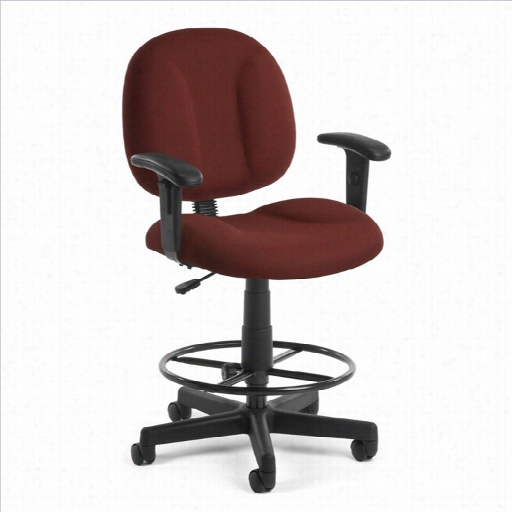 Ofm Comfort Succession Superdrafting Office Chair With Arms And Draftin G Kit In Wine