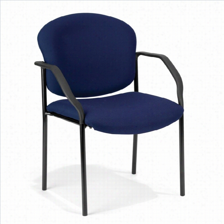 Ofm Deuxe Stacking Guest Stcking Chair In Navy