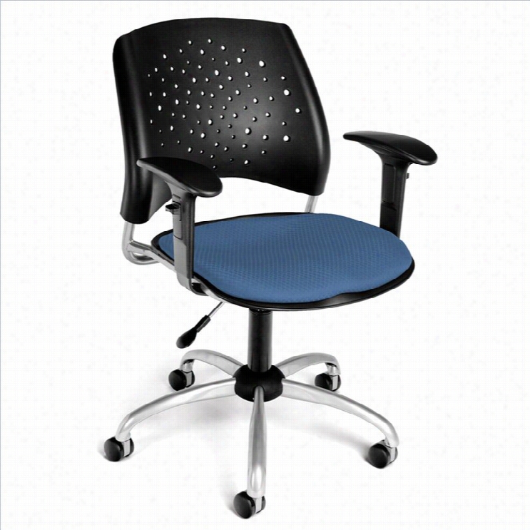 Of Mstar Swivel  Office Chair With Arms In Cornflower Azure