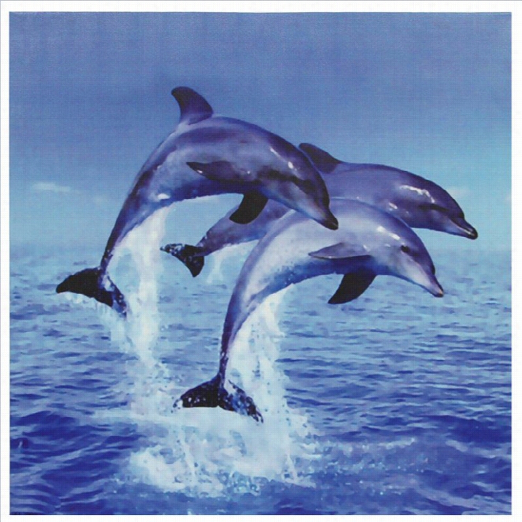 Orien Tal Furniture Three Reviving Dolphins Canv S Wall Atr In Multicolor