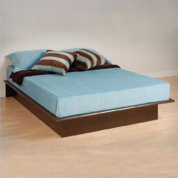 Prepac Manhattan Queen Size Plwtform Bed In Espresso Finish