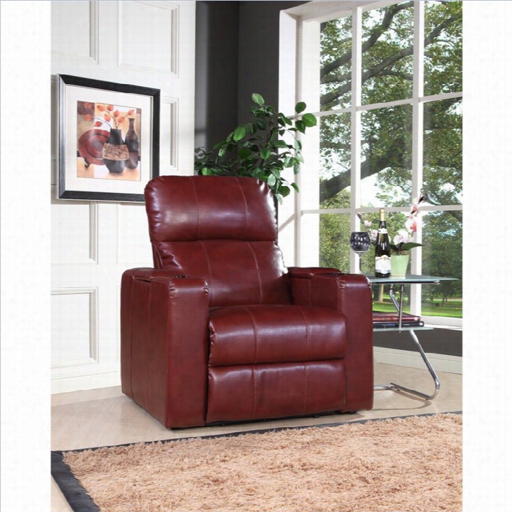 Pri Larson L Eather Power Recliner In Red