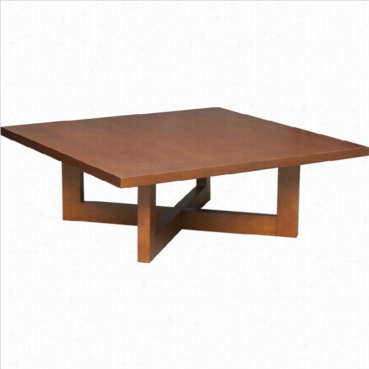 Regenyc Chole Square Veneer Cofffee  Table In Cherry