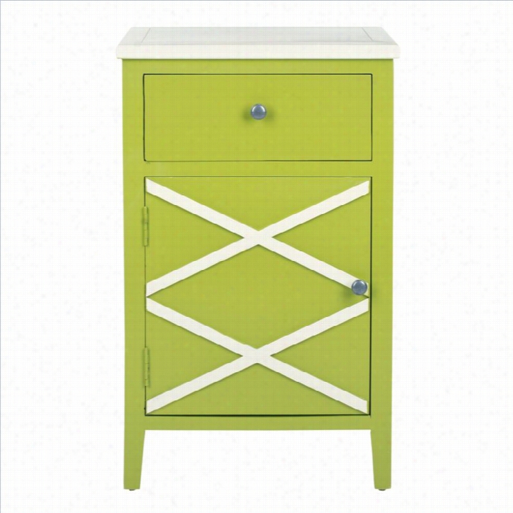 Safavieh Alan Poplar Wood End Table In Green And White