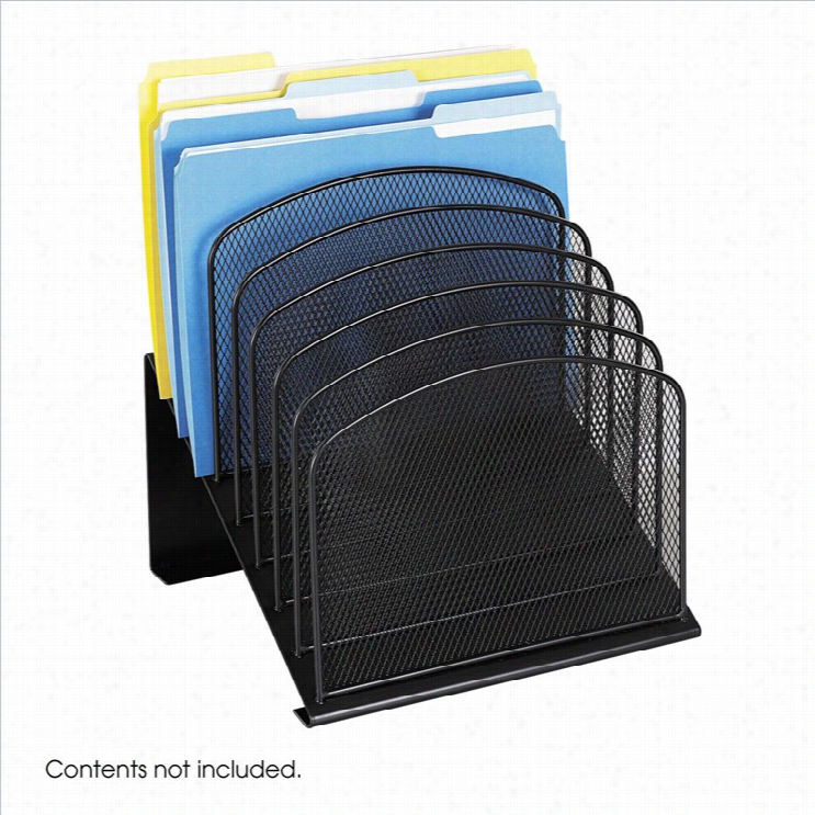 Safco Onyx Black Mesh Desk Organizer With 8 Slanted Sections