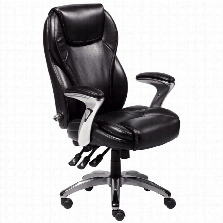 Serta Ergo-executive Office Chair In Blaacck Bonded Leather