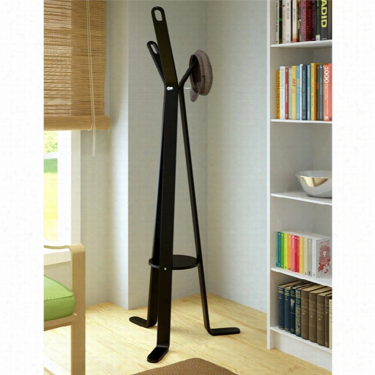 Sonax Corliving Aquie Bentwood Coat Rack In Midnight Black