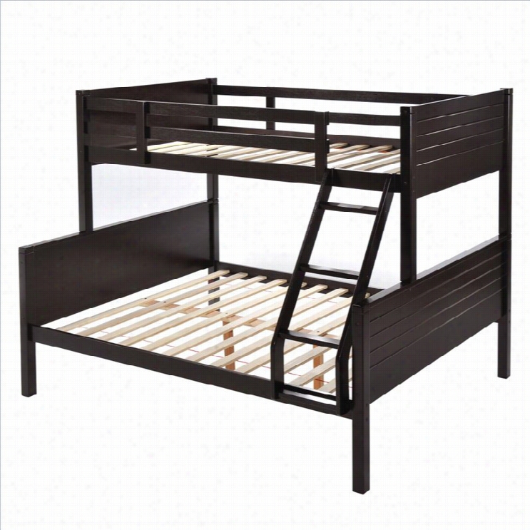 Sonax Corliving Ashland Twin-over-full Panel Bunkk Bed In Dark Cappuccino