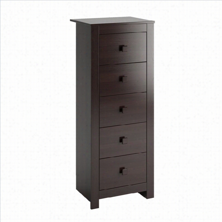 Sonax Corliving Madison Tall Boy Chest Of Rawers Dresserr In  Rich Espresso