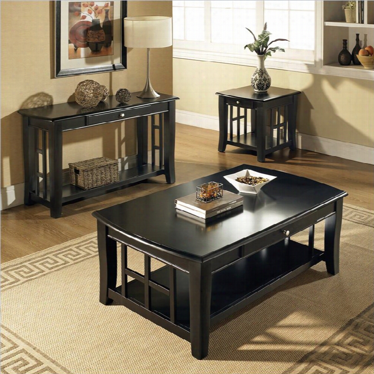 Steve Silver Company Cassid Y 3 Piece Cocktai Ltable Set In Black