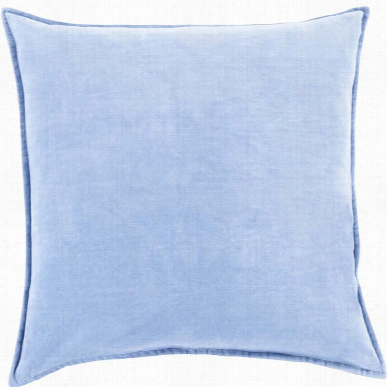 Suya Cotton Velvet Poly Fill 18 Suit Pillow Inn Sky Blue