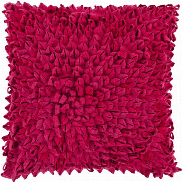 Surya Dahlia Poly Fill 20 Square Pillow In Pink