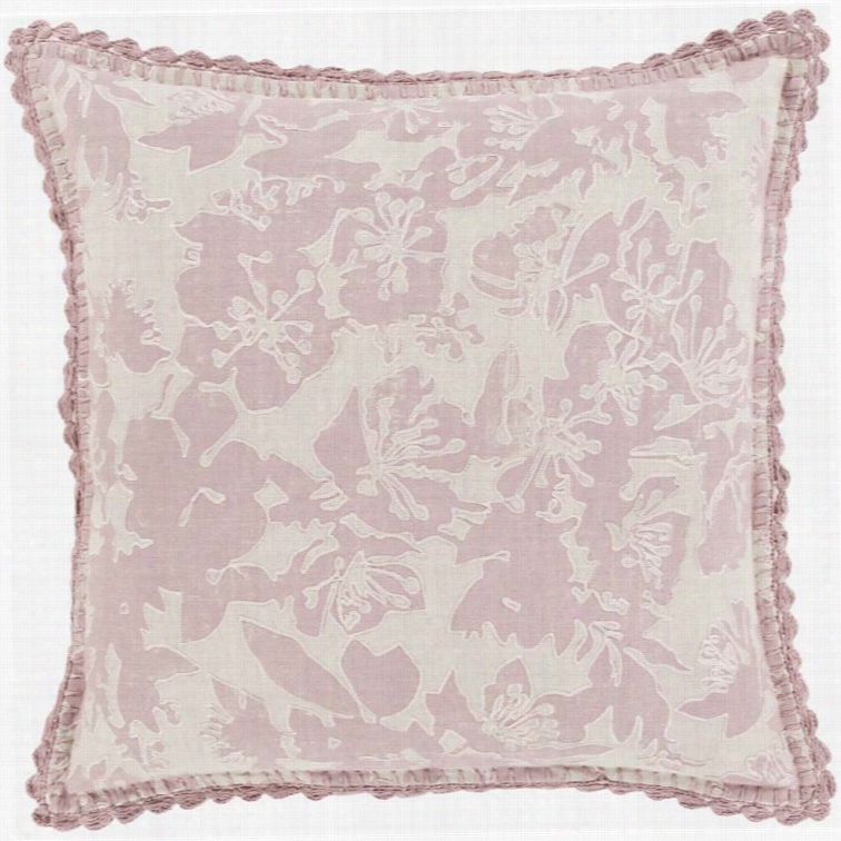 Surya Evelyn Poly Fill 18 Square Pillow In Pink