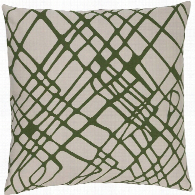 Surya Somerset Poly Fill 20 Square Pillow  In Olive