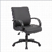 Boss Office Mid Back Executive Aluminum Office Chair in Black with Knee Tilt