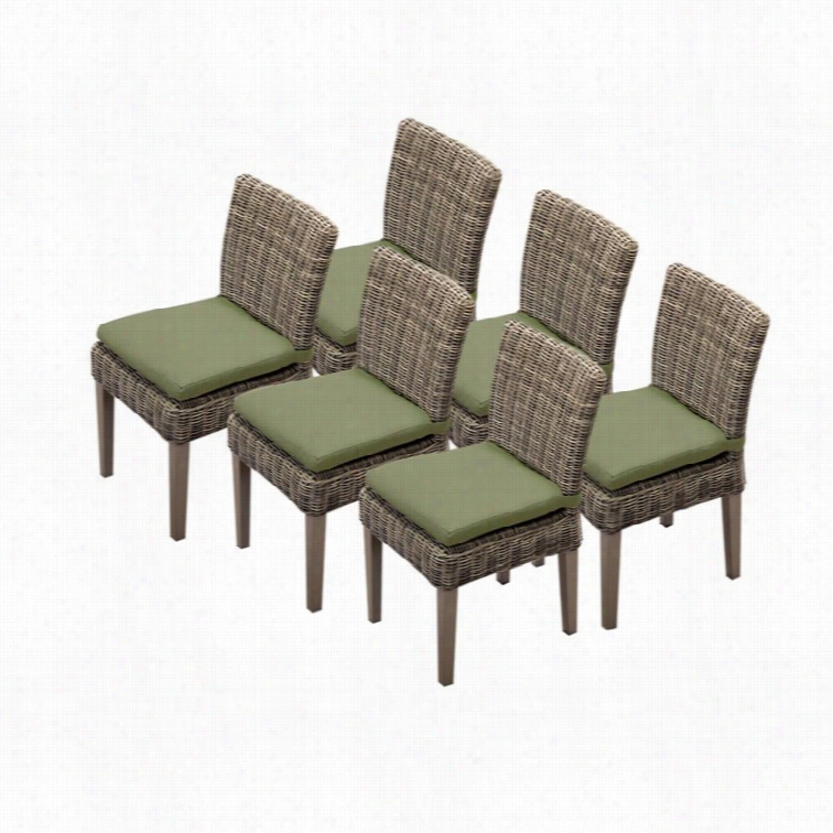 Tkc Cape Cod Wicker Patio Dinkng Chairs In Cilantro (se To F 6)