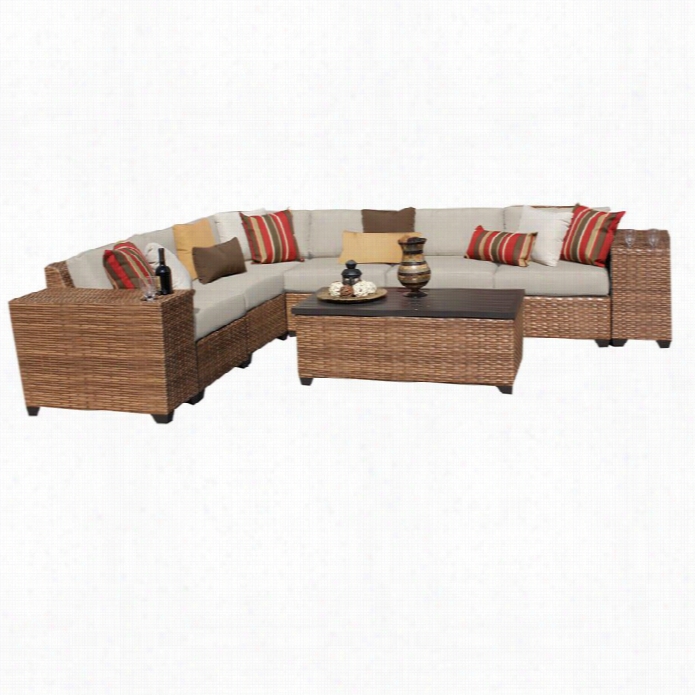 Tkc Laguna  9 Piece Outdoor Wicker Sofa Set In Beige