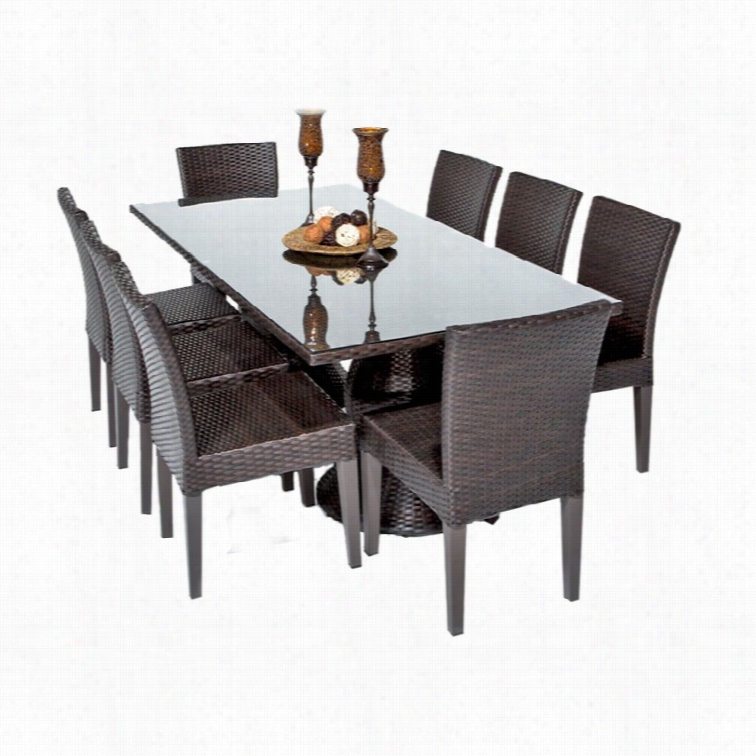 Tkc Napa 9 Piece Wicker Patio Dining Set In Espresso