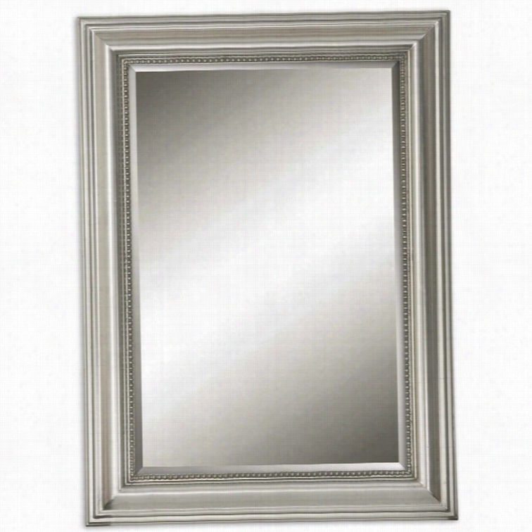 Uttremost Stuart Beaded Mirror In Silver With Gray Glaze