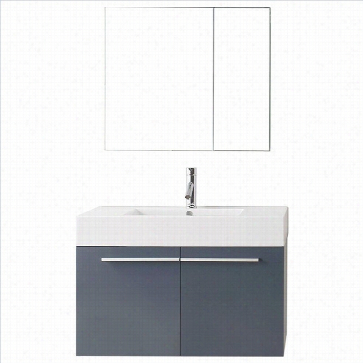 Virtu Us Midori 36 Sing Le Bathroom Vanity Cabinet In Gray