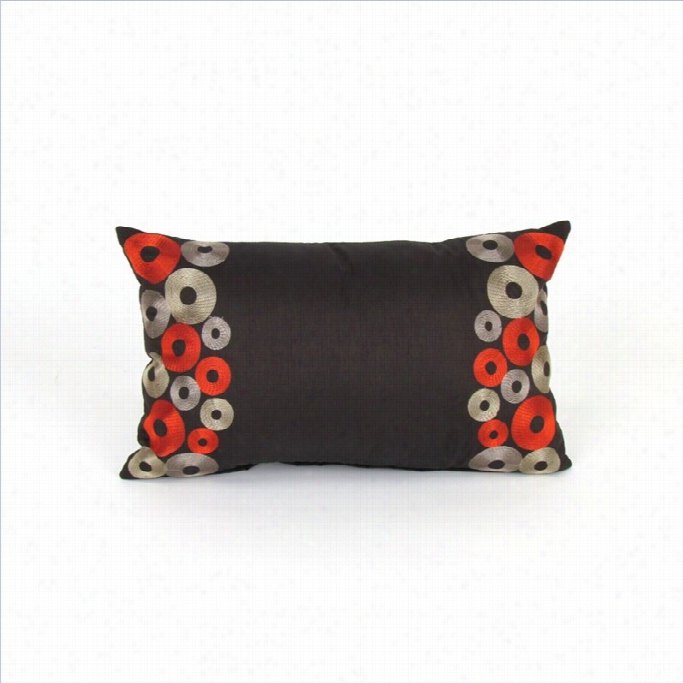 Wayborn Polyester Decorative Pillow 20 X 12 With Emroidered Circles