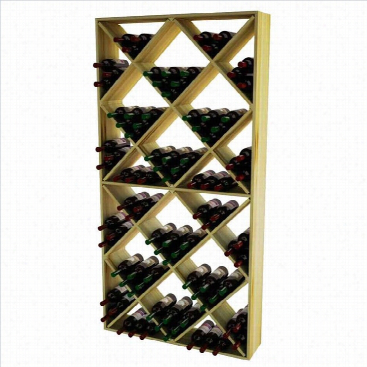 Wine Cellar Innovations Traditional Series 72 Diamond  Bin Pine Wine Rack