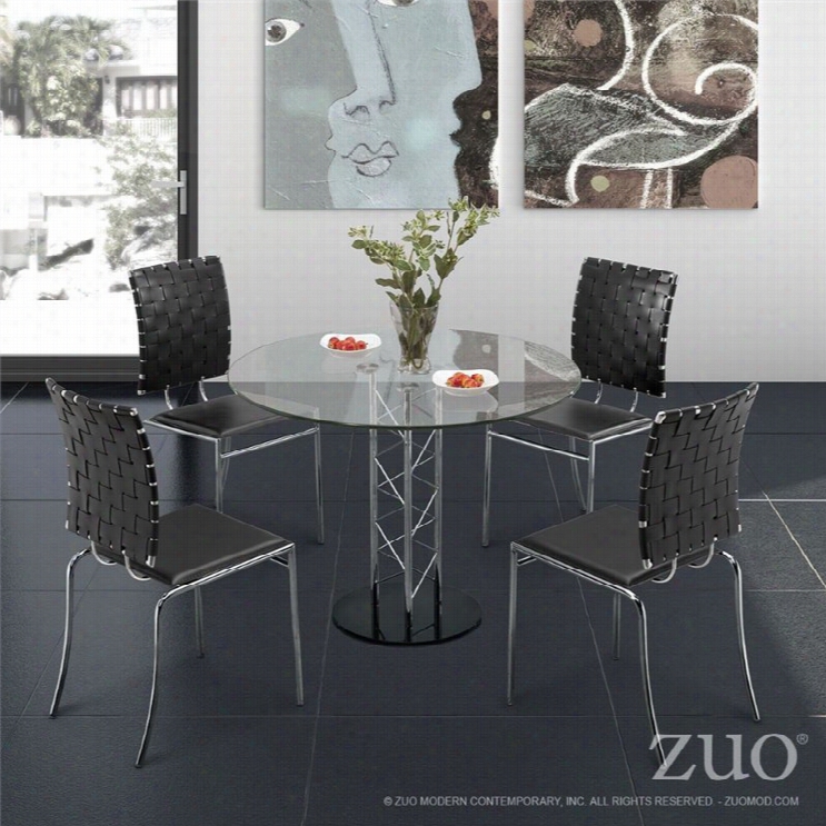 Zuo Chadonnay Accidental Dining Table With Lass Top