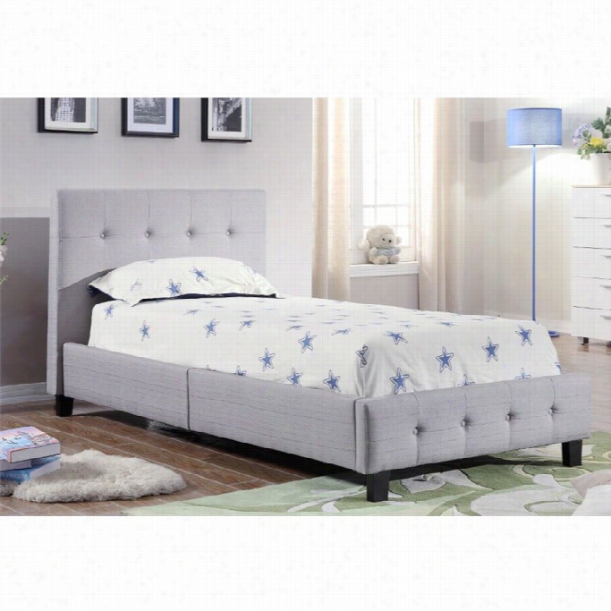Abbyson Living Maddox Twin Upholstered Bed In Gray