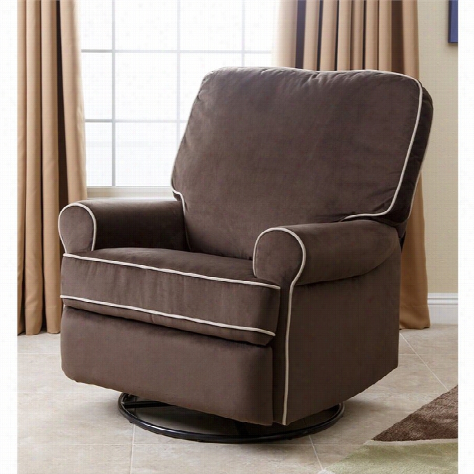 Abbysson Living Marcus Fa Bric Swivel Glider Recliner Chair In Coffee