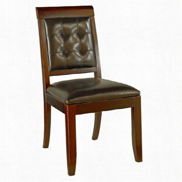 Ameriacn Drew Tribecca Upholstered Leather Casual Dini Ng Chair In Root Beer Finish