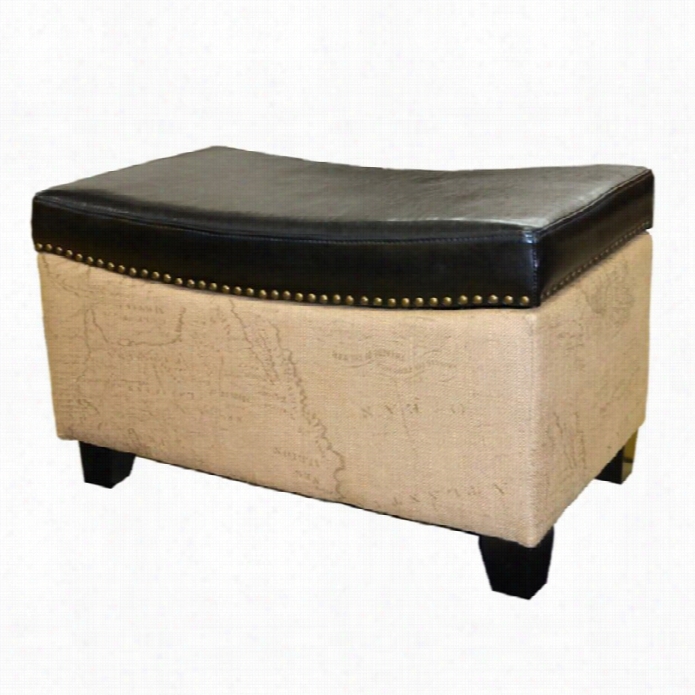 Armen Liivng Congo Leather  Ottoman  In Brown