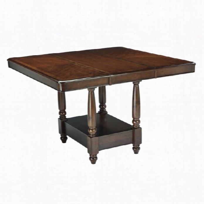 Ashley Leahlyn Counter Height Extendable Dining Table In Medium Brown