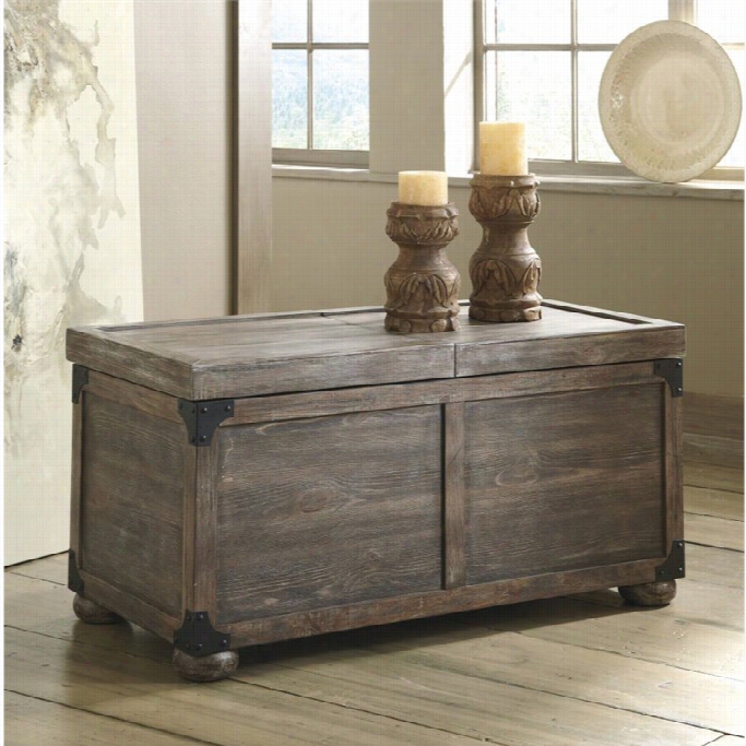 Ashley Vennilux Storage Coffee Table In Gray And Brown