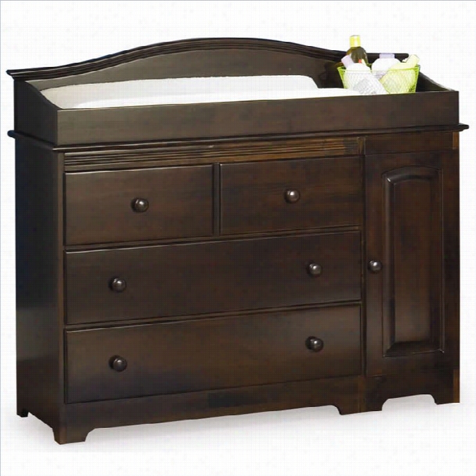 Altantic Furniture Windsor 3 Drawer Changing Table In Ant Ique Walnut
