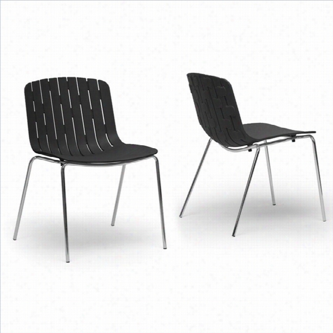 Baxton Studio Florissa Dining Chair In Black (set Of2 )