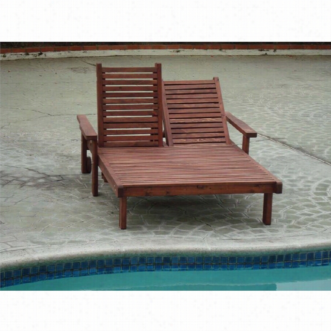 Best Redwood Double Sun Patio Chaise Lounge With Wheels And Table-super Deck