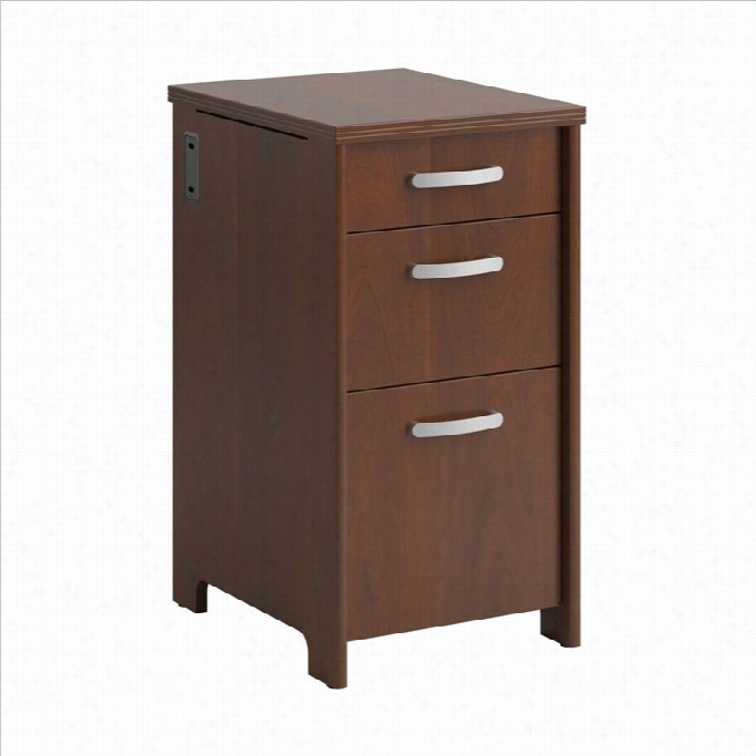 Bush Envoy 3 Drawer File Cabinet In Hansen Cherry