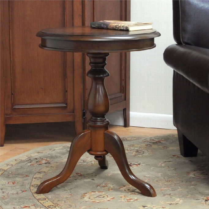 Carolina Classic Leeann Peddestal Accnt Table In Chestnut