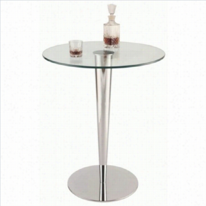 Chintaly Grand Clear Glass Top Chrome Pub Tabl Einc Lear An Dchrome